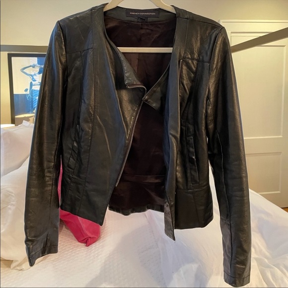 French Connection Leather Jacket - Picture 2 of 4